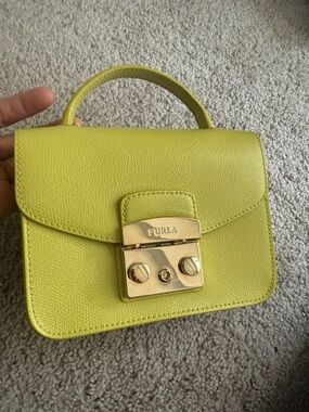 Furla Lime Mini Top-Handle Bag with Gold Hardware